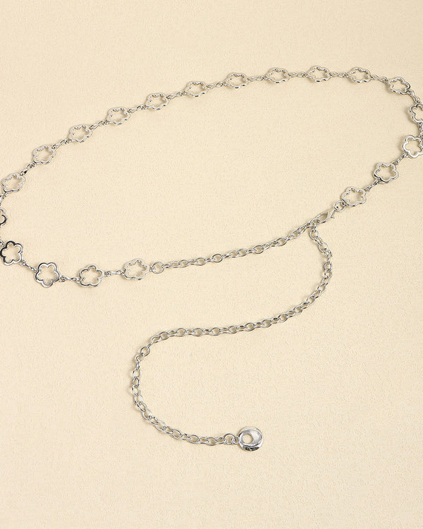 Versatile metal flower waist chain