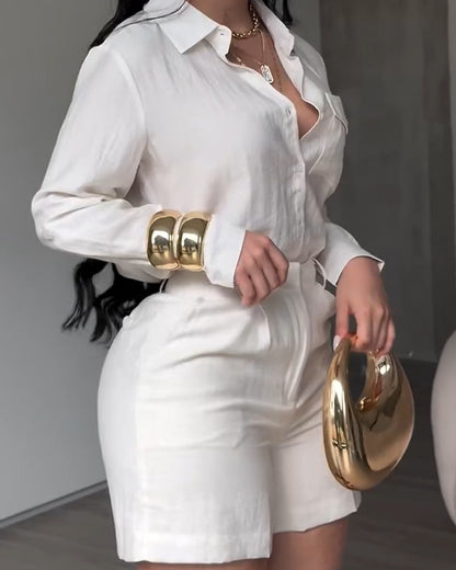 2 Piece Sets For Women Fashion Casual Shirts And Shorts