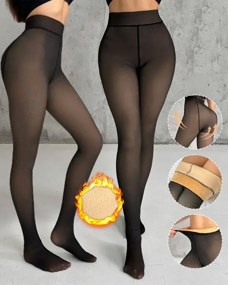High-Waisted Pantyhose Plush Warm Body Shaping Leggings