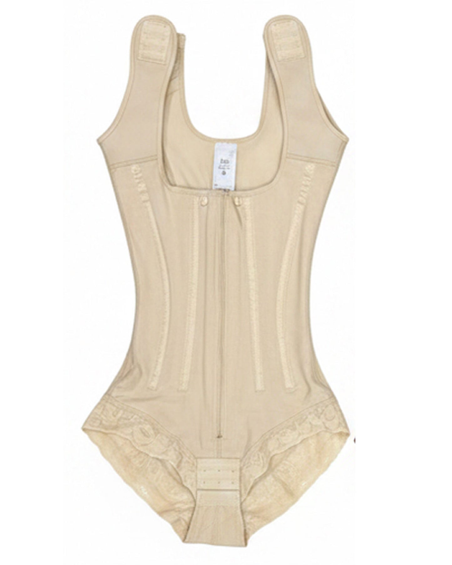 Zippered Front Opening Shapewear Bodysuit