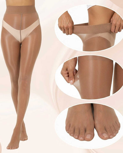High Waisted Shiny Sheer Shaping Pantyhose