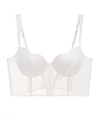 Sheer Mesh Push-Up Corset Top