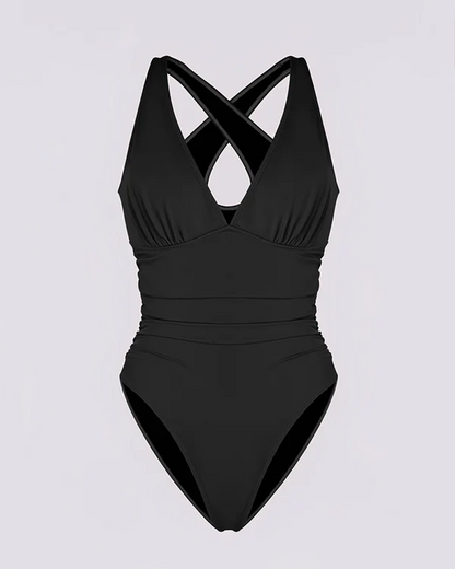 Ruched Front Tummy Control &amp; Butt Lifter Shaping One Piece Swimsuit