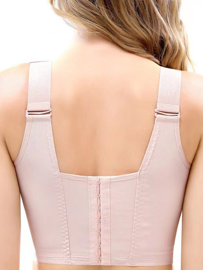Women Front Closure &amp; Wide Straps Longline Cup Full Coverage Push Up Bra