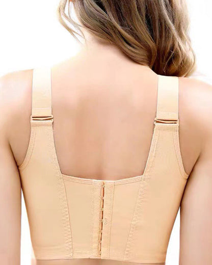 Women Front Closure &amp; Wide Straps Longline Cup Full Coverage Push Up Bra