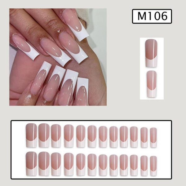 Simple White Border French Style Wearable Manicure