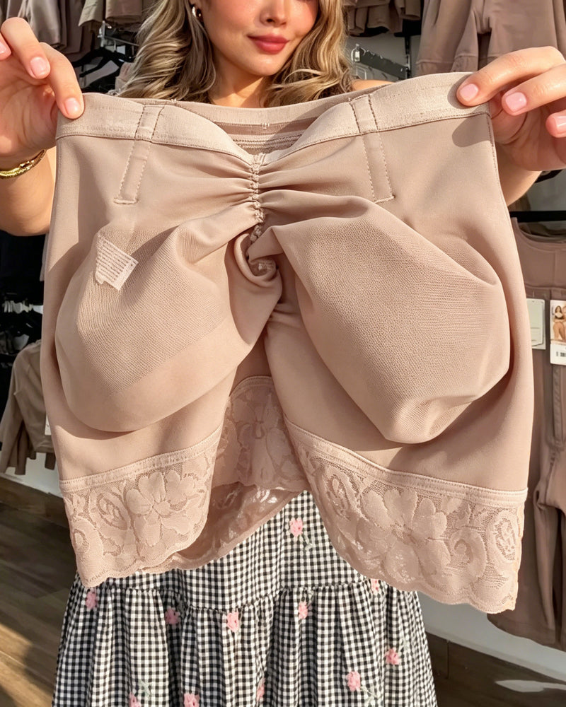 Butt Lifter Shaping Shorts with Lace Trim