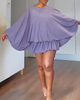 Batwing Sleeve Backless Tie-Up Mini Dress