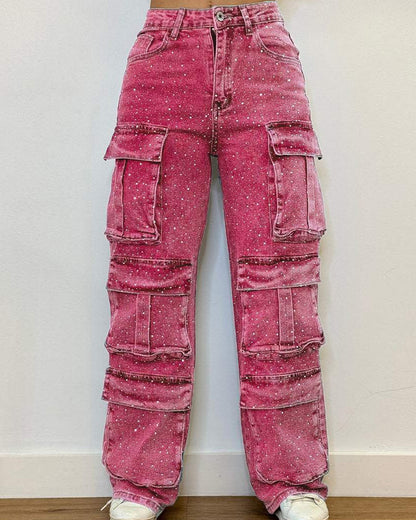 Pocket Diamond Casual Jeans