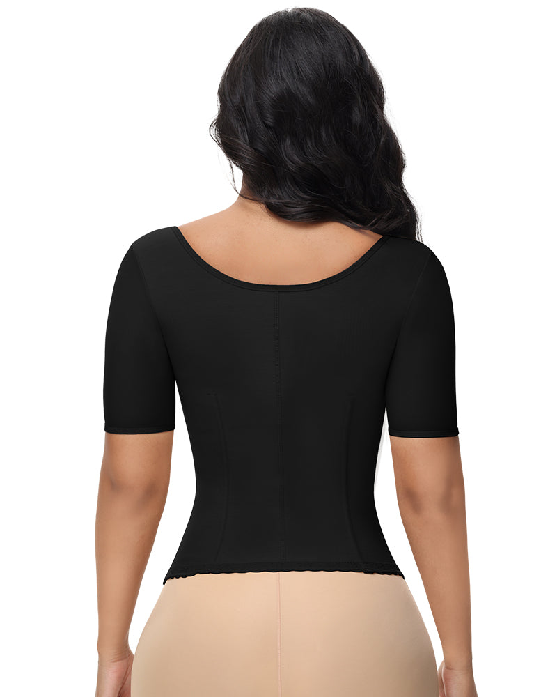 Back Support with Sleeves Hook Eyes Control Vest