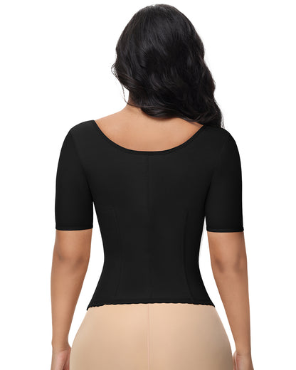Back Support with Sleeves Hook Eyes Control Vest