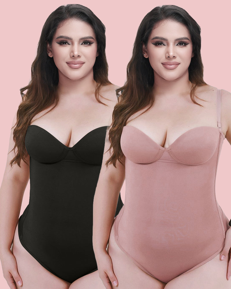 Back Lace-up Bodysuit Thong Seamless Shapewear