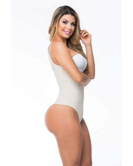 Women Shapewear Bodysuit Adjustable Shoulder Straps Zipper Control Body Shaper Fajas