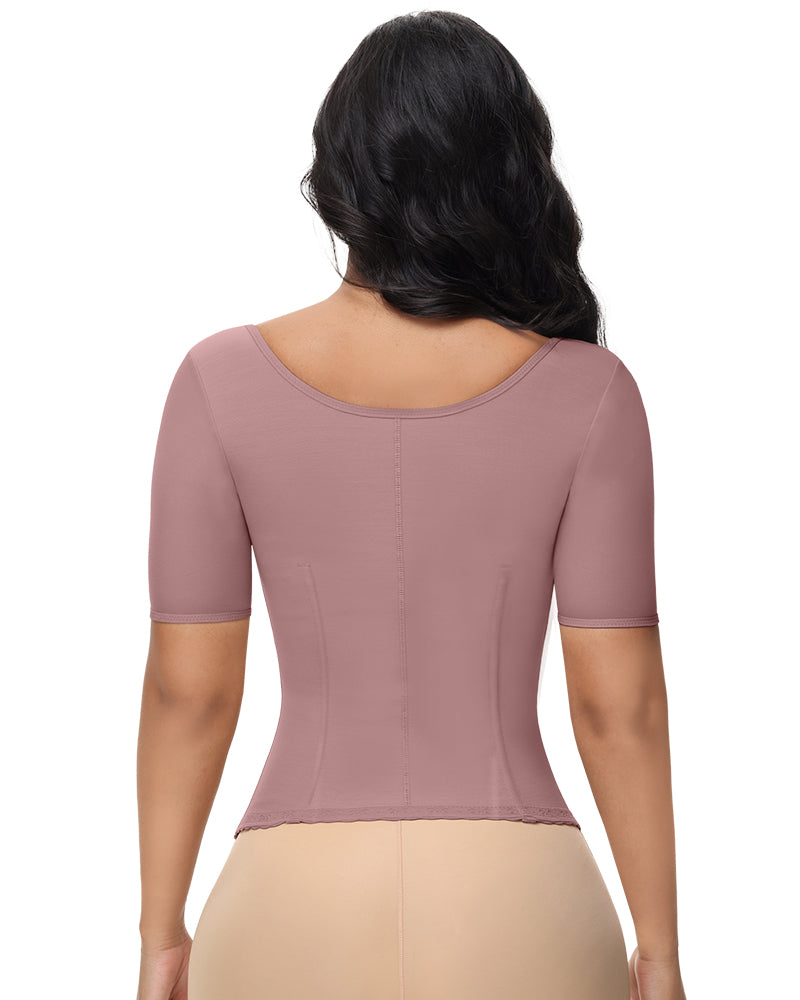 Back Support with Sleeves Hook Eyes Control Vest
