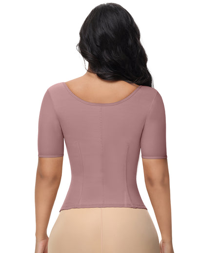 Back Support with Sleeves Hook Eyes Control Vest