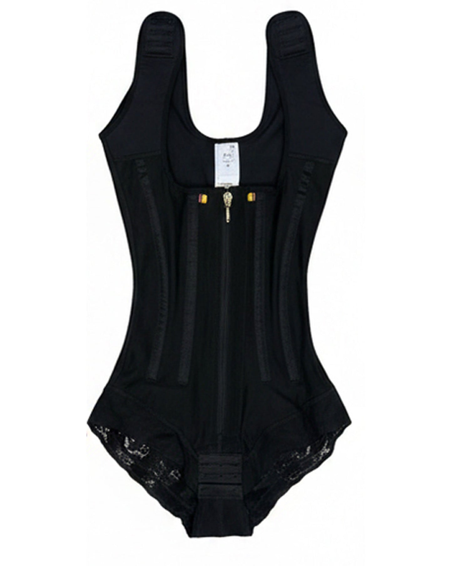 Zippered Front Opening Shapewear Bodysuit