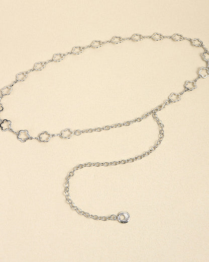 Versatile metal flower waist chain