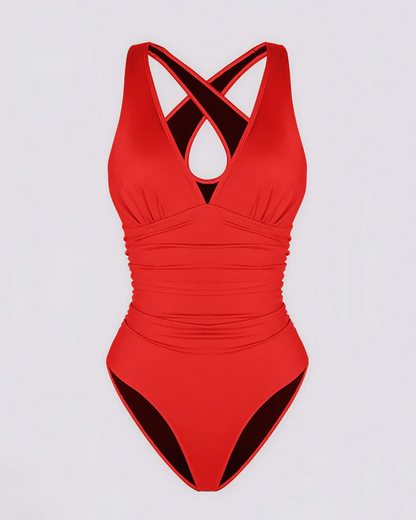Ruched Front Tummy Control &amp; Butt Lifter Shaping One Piece Swimsuit