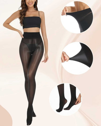 High Waisted Shiny Sheer Shaping Pantyhose