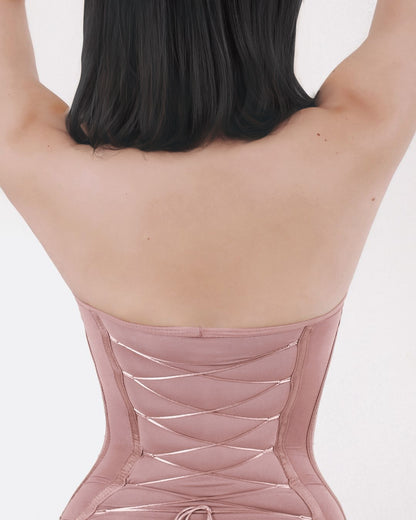 Back Lace-up Bodysuit Thong Seamless Shapewear