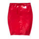 PU Leather High Waist Zipper Elastic Skirt