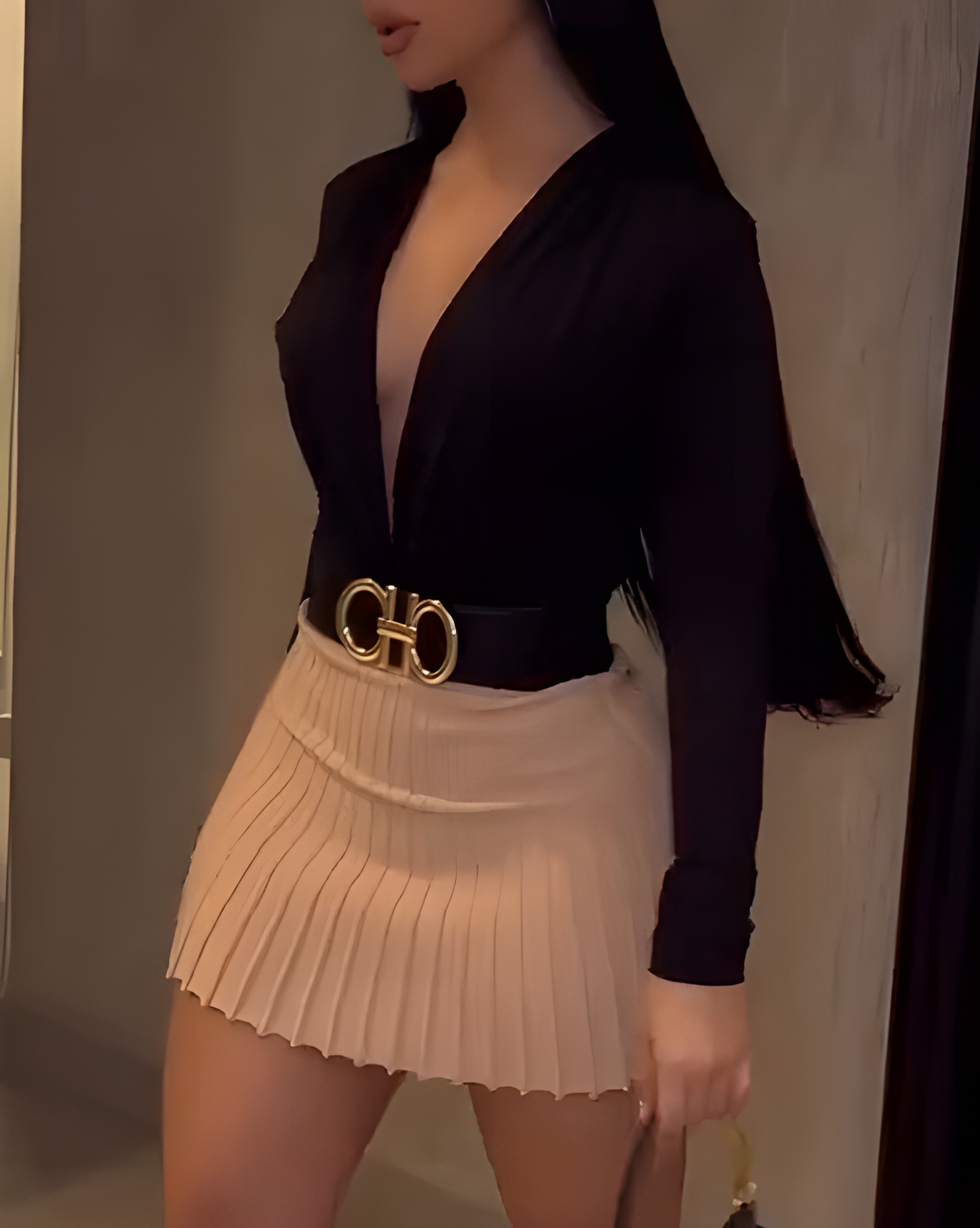 Women's Fashion Long-Sleeved Bodysuit &amp; Skirt 2-Piece Set
