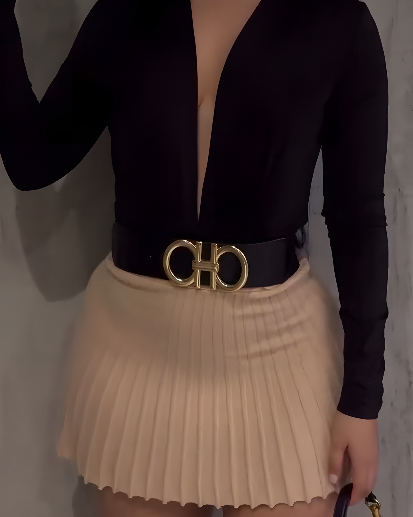 Women's Fashion Long-Sleeved Bodysuit &amp; Skirt 2-Piece Set