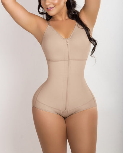 Post Surgery High Compression Shapewear With Zipper shaper  Bra Post partum Lift buttocks Silicone Lace For Better Grip