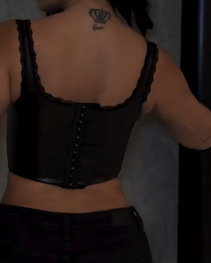Leather Lace Camisole Corset