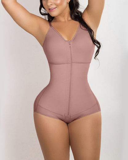 Post Surgery High Compression Shapewear With Zipper shaper  Bra Post partum Lift buttocks Silicone Lace For Better Grip