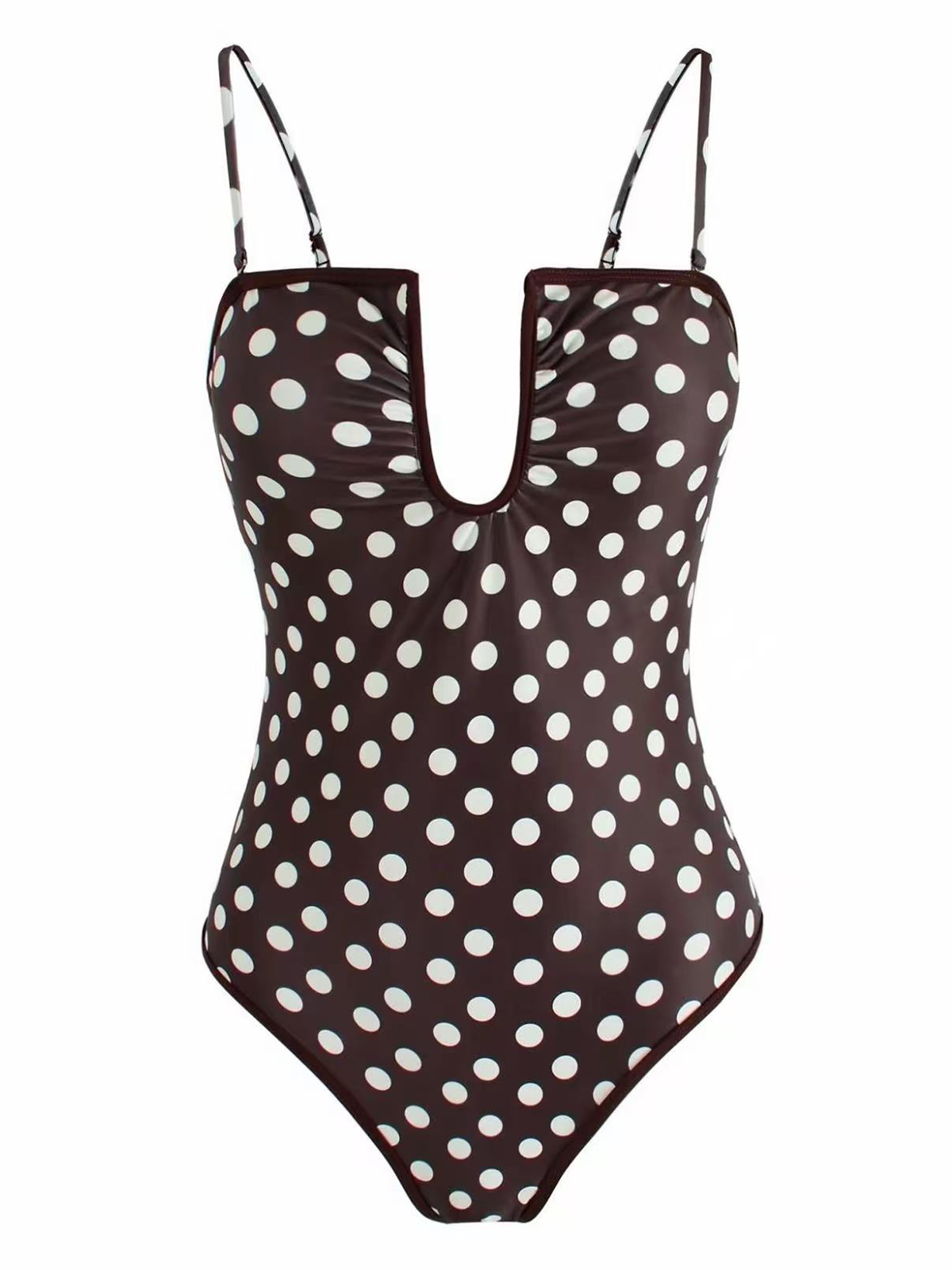 Polka Dot Tight Fitting Bikini One Piece Swimsuit