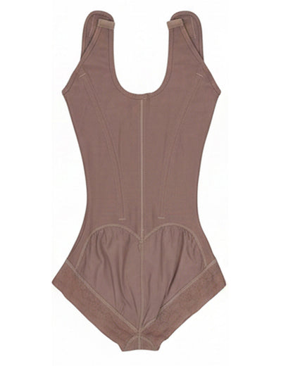 Zippered Front Opening Shapewear Bodysuit