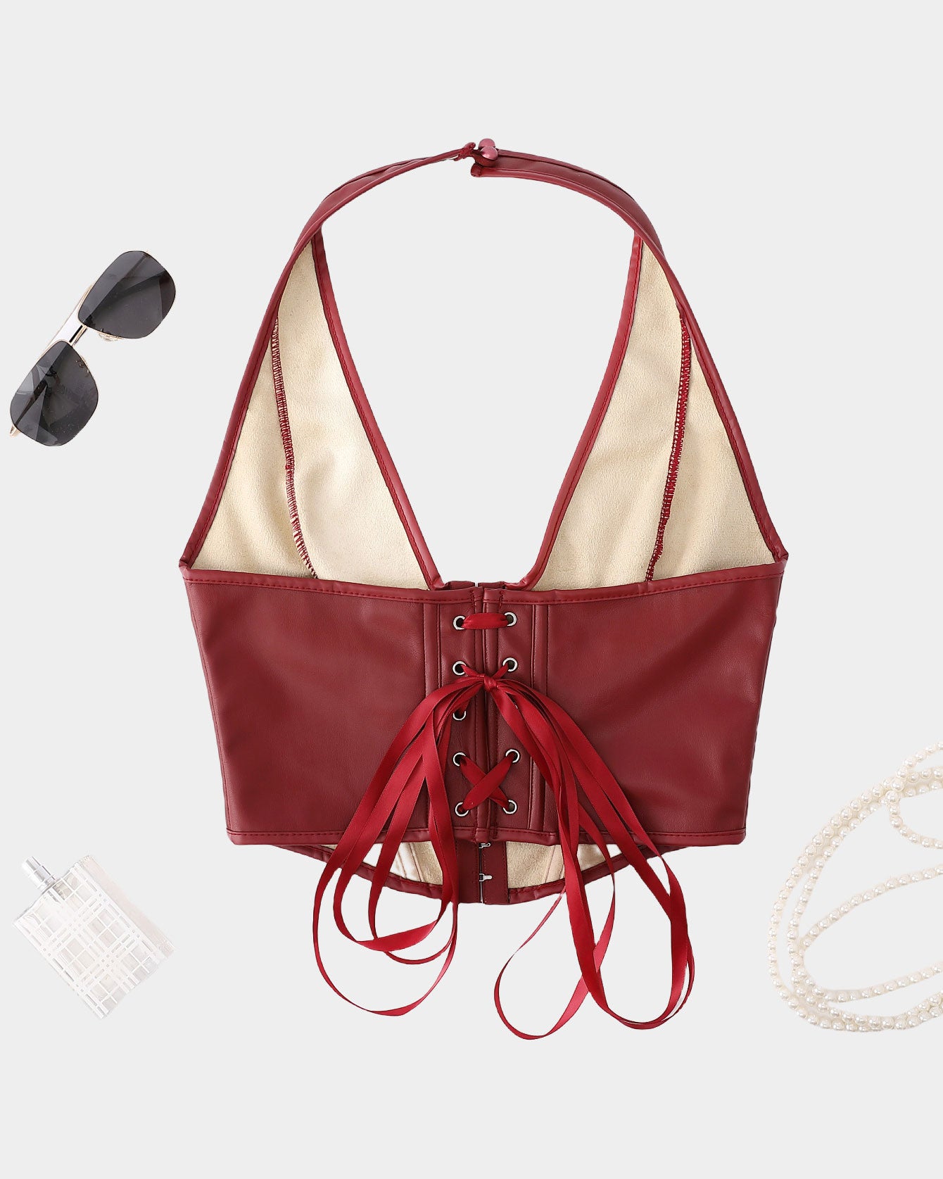 Solid Color Fishbone Corset Fashion Women Sexy Ribbed Tank Top