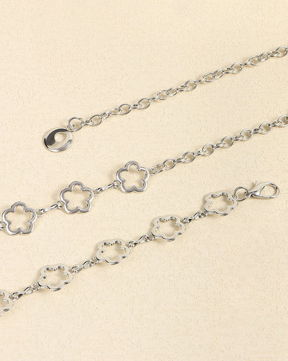 Versatile metal flower waist chain