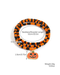 Stretch thread rice bead pumpkin head