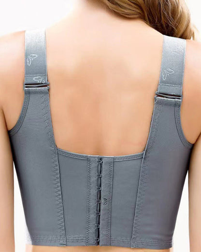 Women Front Closure &amp; Wide Straps Longline Cup Full Coverage Push Up Bra